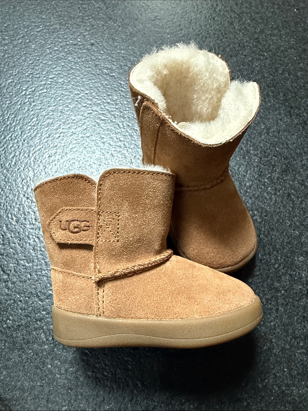 UGG Kids Chestnut Suede Shearling Booties